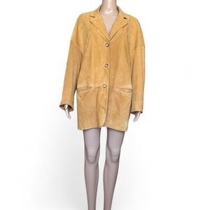 Begedor Italia Vintage Women's Tan Suede Blazer Jacket Oversized Size 8